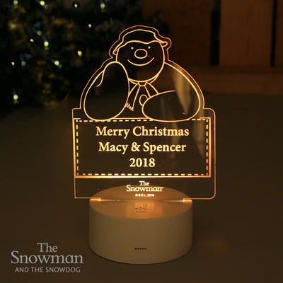 Personalised The Snowman and The Snowdog Colour Changing Decoration & LED Night Light