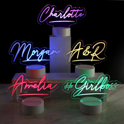 Personalised Free Text LED Colour Changing Desk Night Light - Shop Personalised Gifts