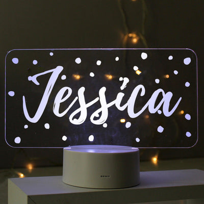 Personalised Polka-dot Name only LED Colour Changing Night Light - Shop Personalised Gifts