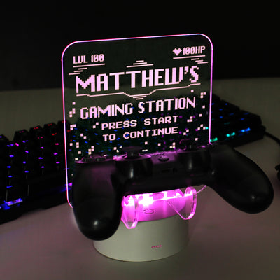 Personalised Gaming Controller Holder LED Colour Changing Night Light