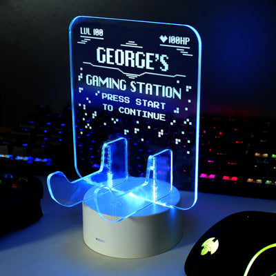 Personalised Gaming Controller Holder LED Colour Changing Night Light