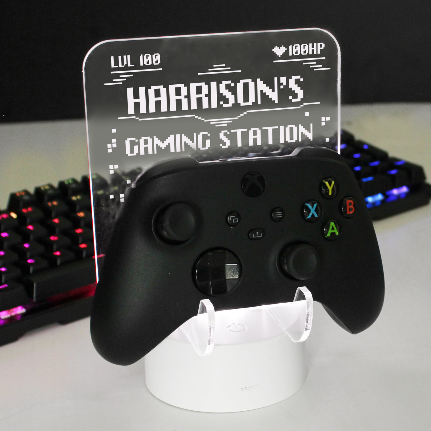 Personalised Gaming Controller Holder LED Colour Changing Night Light