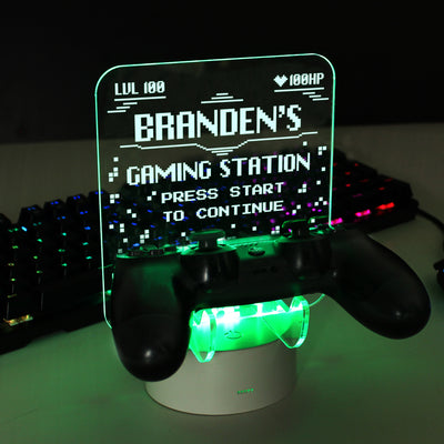 Personalised Gaming Controller Holder LED Colour Changing Night Light