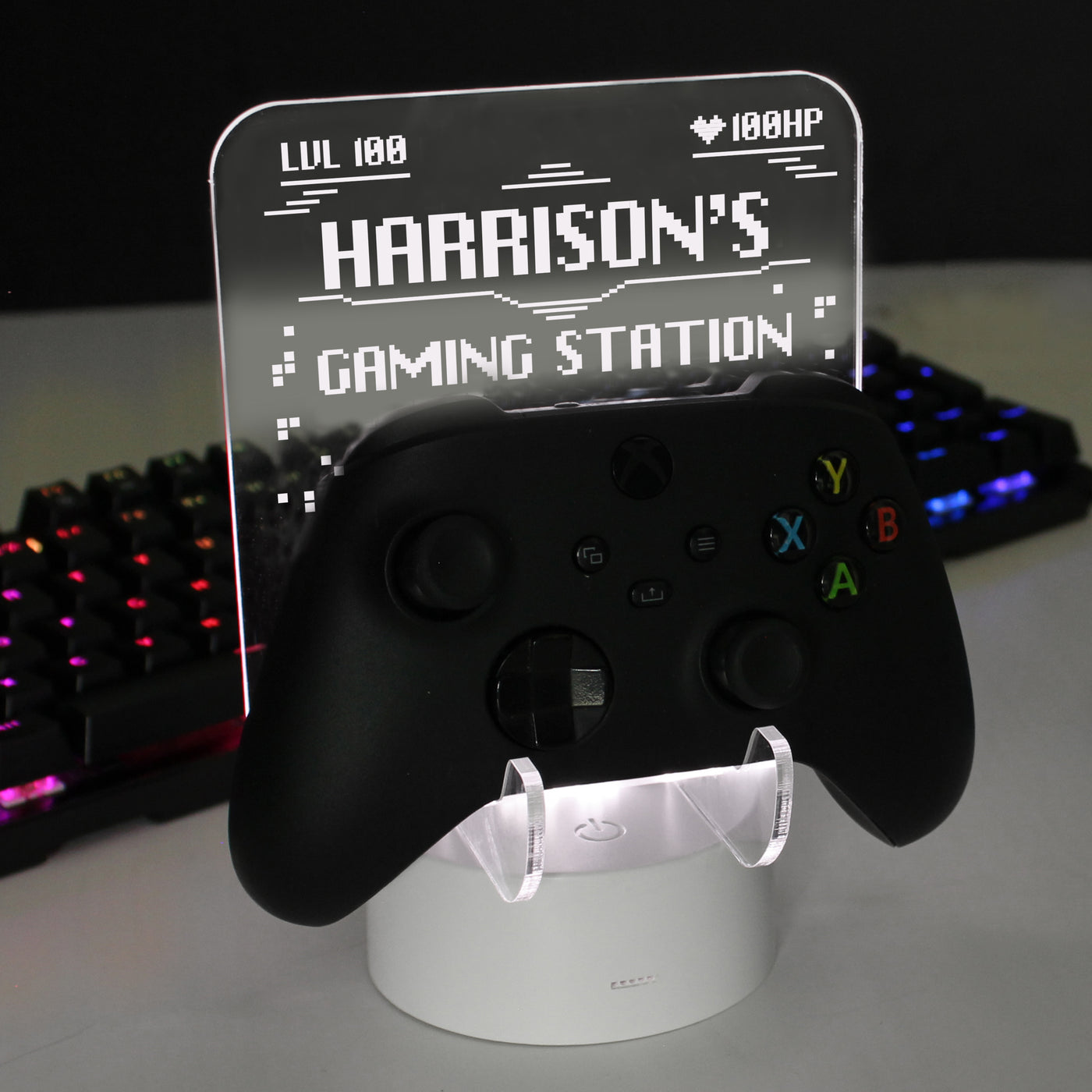 Personalised Gaming Controller Holder LED Colour Changing Night Light