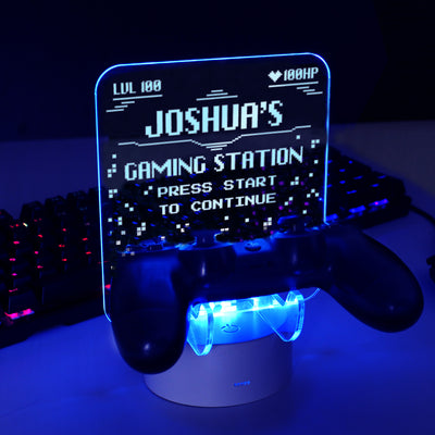 Personalised Gaming Controller Holder LED Colour Changing Night Light