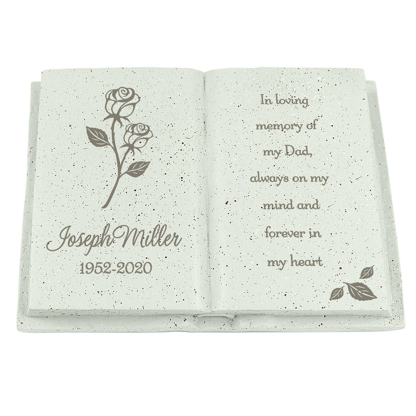 Personalised Rose Resin Memorial Book - Shop Personalised Gifts