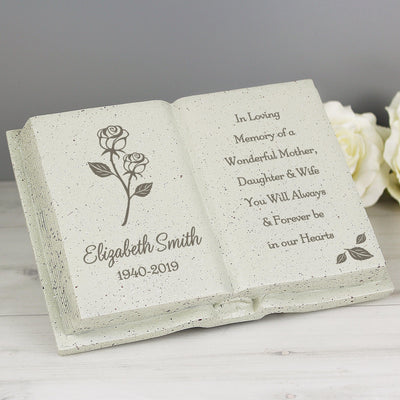 Personalised Rose Resin Memorial Book - Shop Personalised Gifts