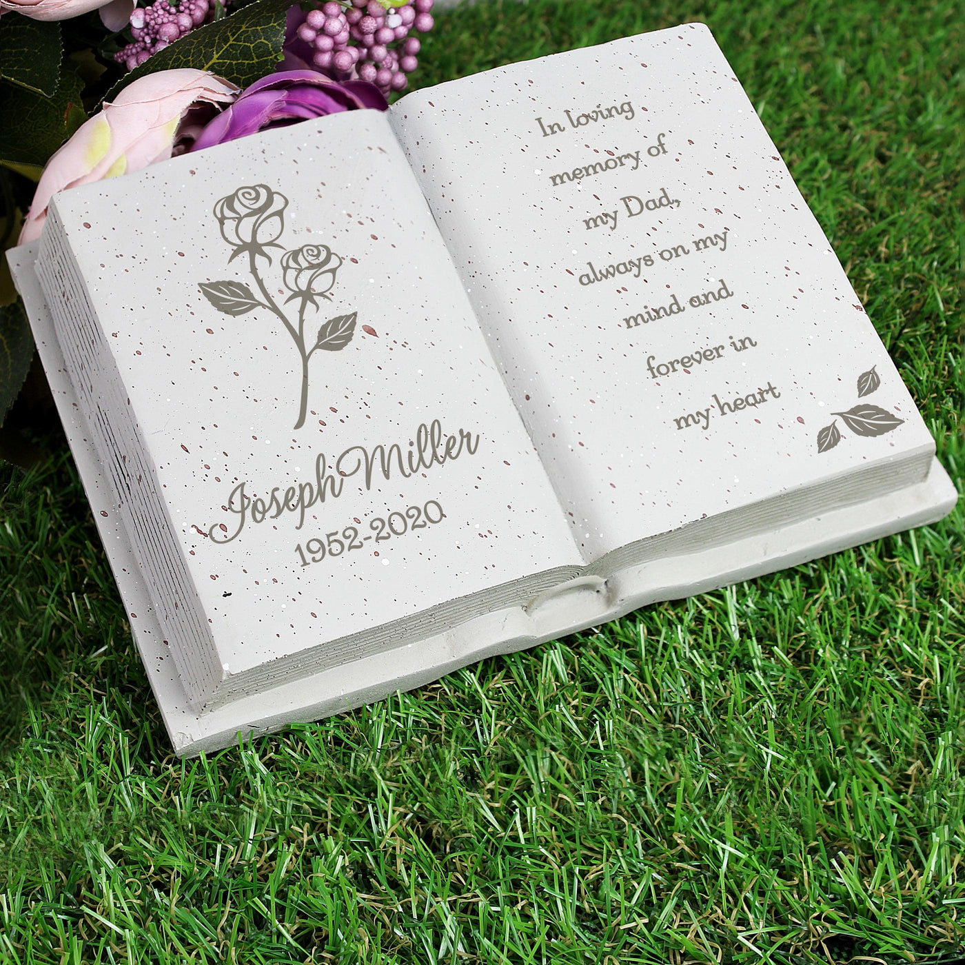 Personalised Rose Resin Memorial Book - Shop Personalised Gifts