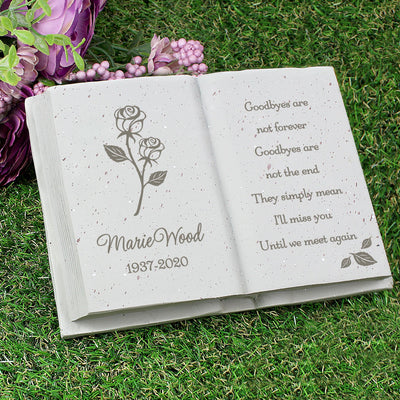 Personalised Rose Resin Memorial Book - Shop Personalised Gifts