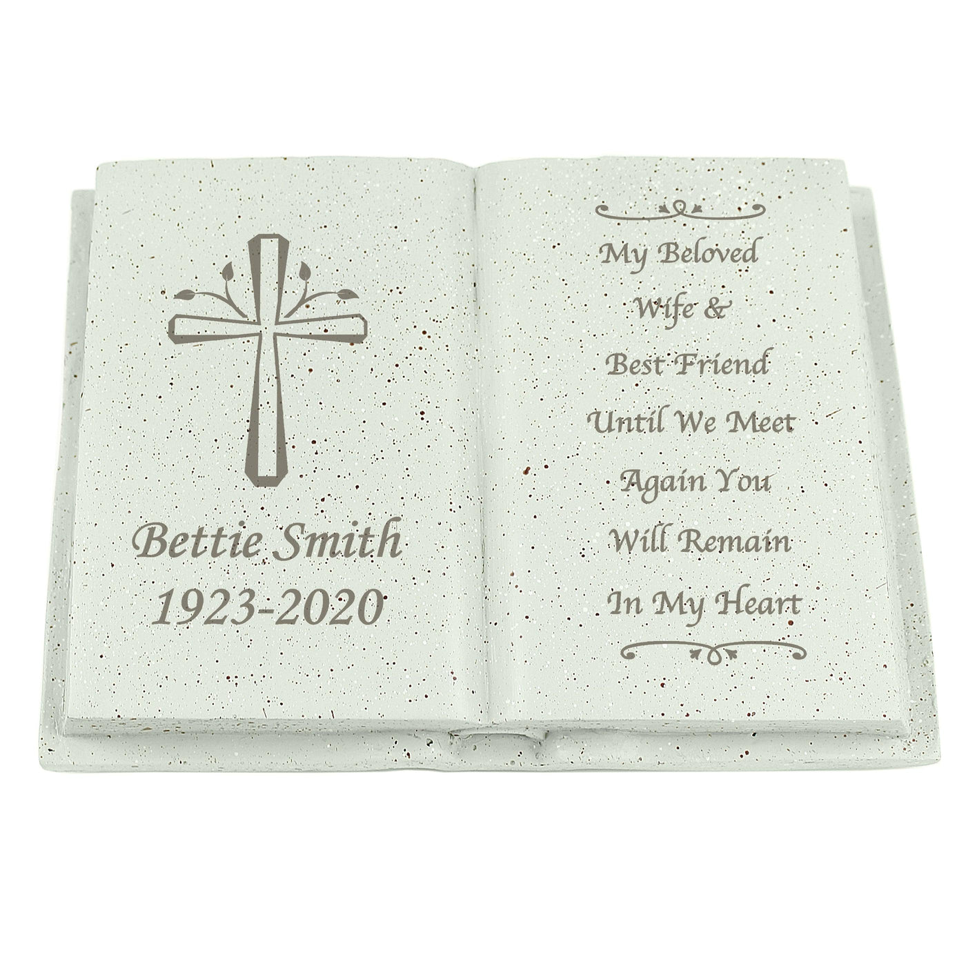 Personalised Cross Resin Memorial Book - Shop Personalised Gifts