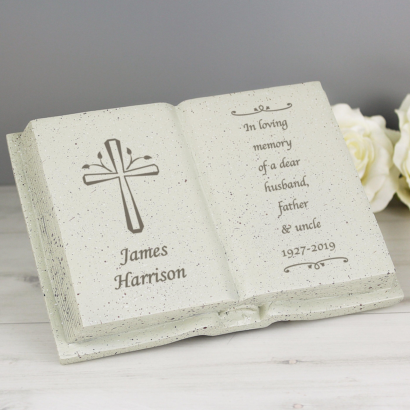 Personalised Cross Resin Memorial Book - Shop Personalised Gifts