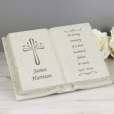 Personalised Cross Resin Memorial Book - Shop Personalised Gifts