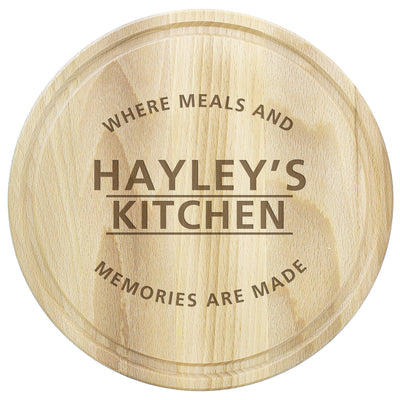 Personalised 'Meals and Memories' Round Chopping Board - Shop Personalised Gifts