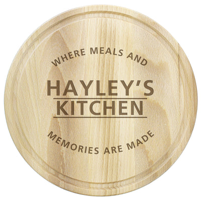 Personalised 'Meals and Memories' Round Chopping Board - Shop Personalised Gifts