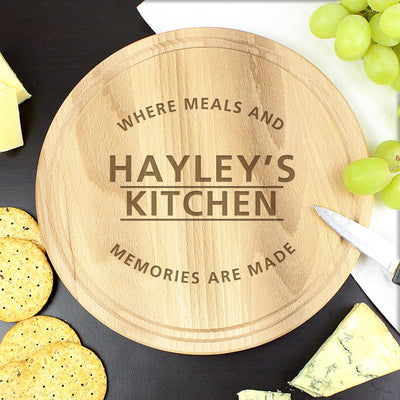 Personalised 'Meals and Memories' Round Chopping Board - Shop Personalised Gifts
