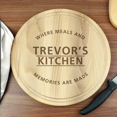 Personalised 'Meals and Memories' Round Chopping Board - Shop Personalised Gifts