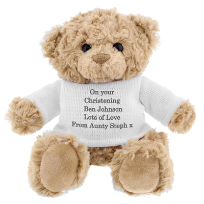 Personalised Message Teddy Bear - Grey - Shop Personalised Gifts