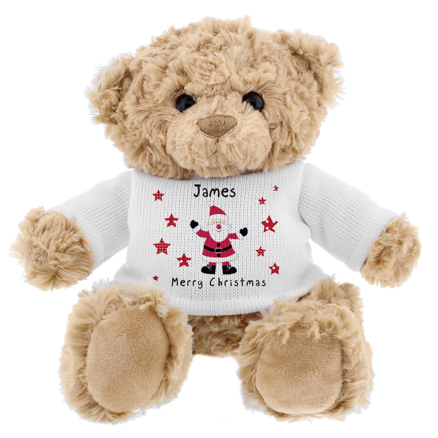 Personalised Spotty Santa Message Christmas Teddy Bear - Shop Personalised Gifts