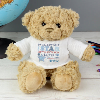 Personalised Twinkle Boys Teddy Bear - Shop Personalised Gifts