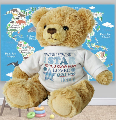 Personalised Twinkle Boys Teddy Bear - Shop Personalised Gifts