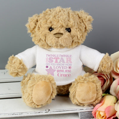 Personalised Twinkle Girls Teddy Bear - Shop Personalised Gifts