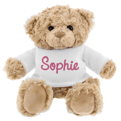 Personalised Pink Name Only Teddy Bear - Shop Personalised Gifts