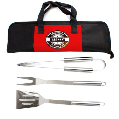Personalised Stamp Stainless Steel BBQ Kit - Shop Personalised Gifts