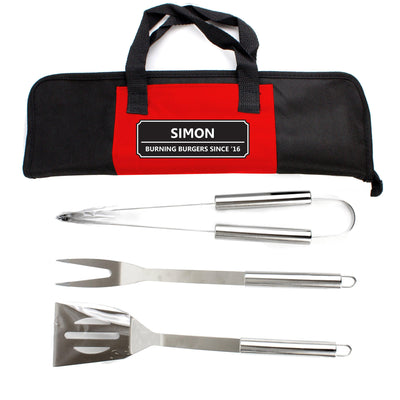 Personalised Classic Stainless Steel BBQ Kit - Shop Personalised Gifts