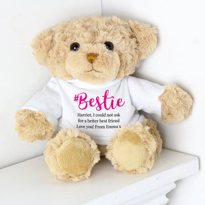 Personalised #Bestie Teddy Bear - Shop Personalised Gifts
