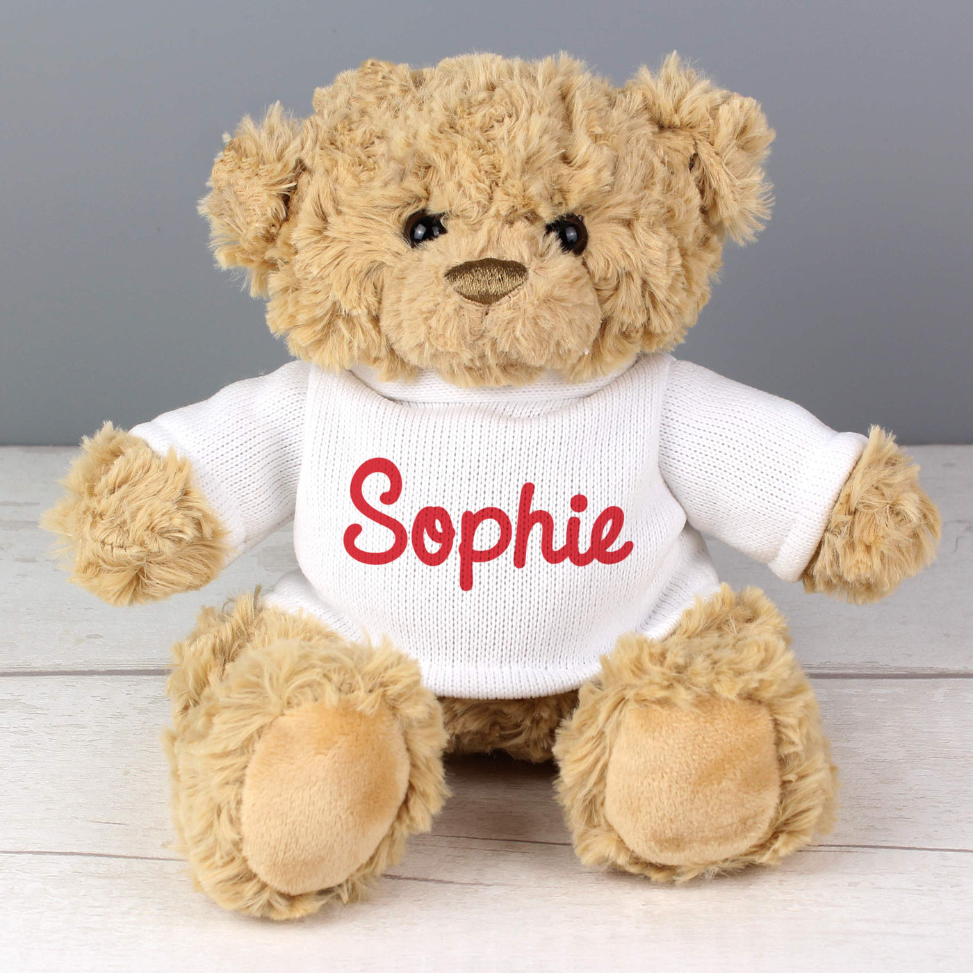 Personalised Red Name Only Teddy Bear - Shop Personalised Gifts