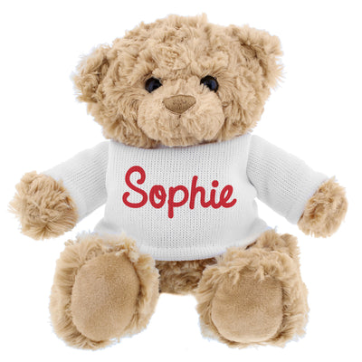 Personalised Red Name Only Teddy Bear - Shop Personalised Gifts