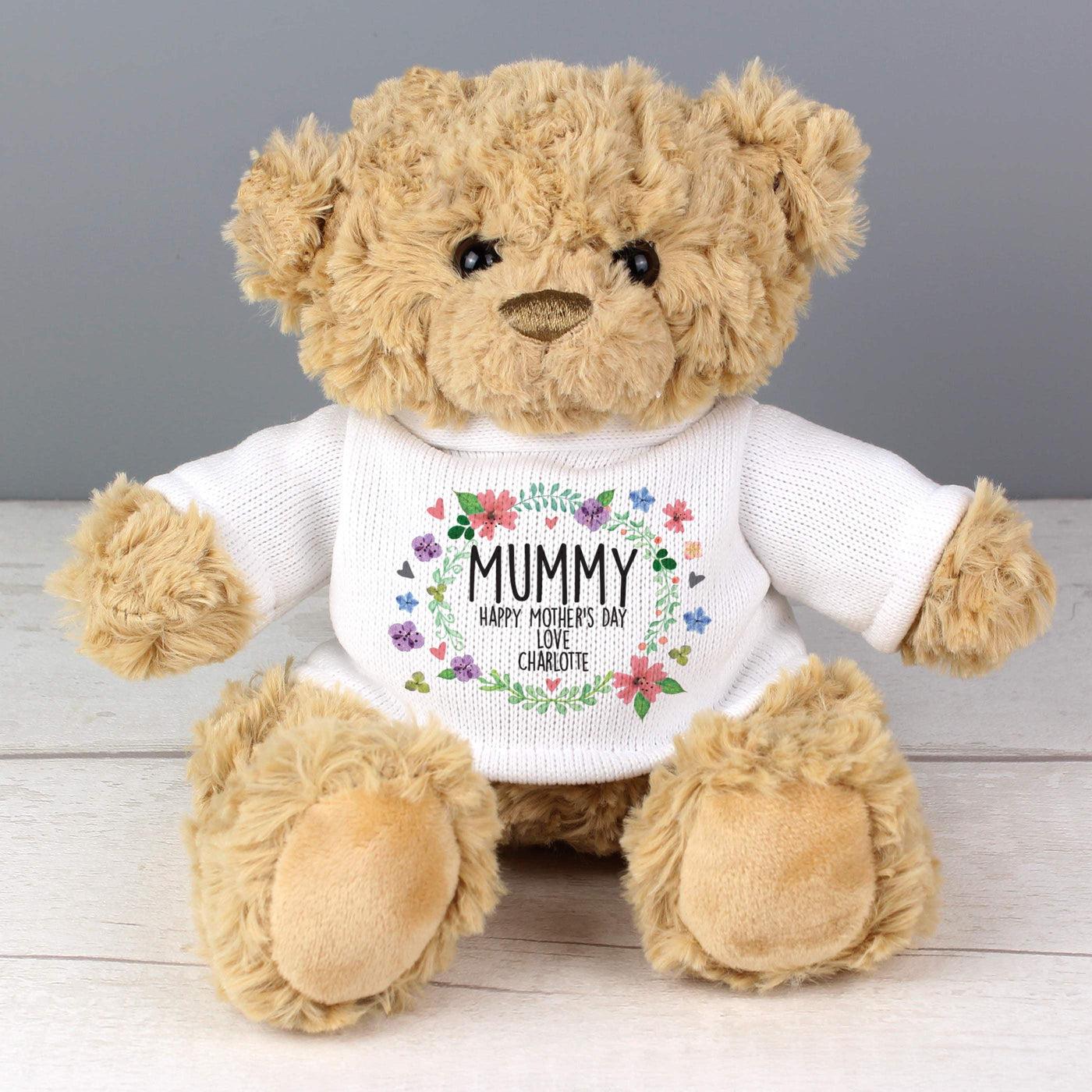 Personalised Floral Teddy Bear - Shop Personalised Gifts