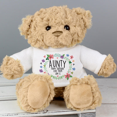 Personalised Floral Teddy Bear - Shop Personalised Gifts