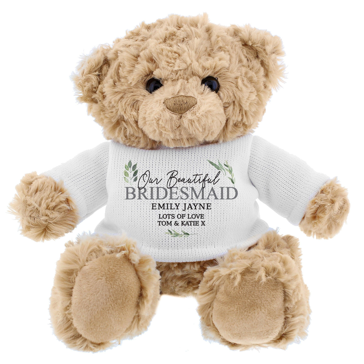 Personalised Geometric Leaf Teddy Bear - Shop Personalised Gifts