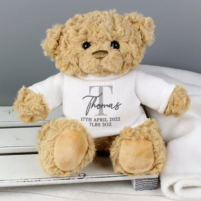 Personalised Initial Teddy Bear - Shop Personalised Gifts