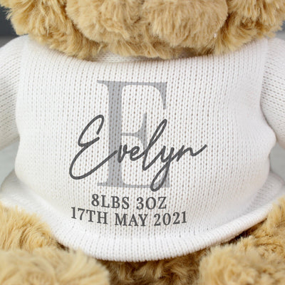 Personalised Initial Teddy Bear - Shop Personalised Gifts