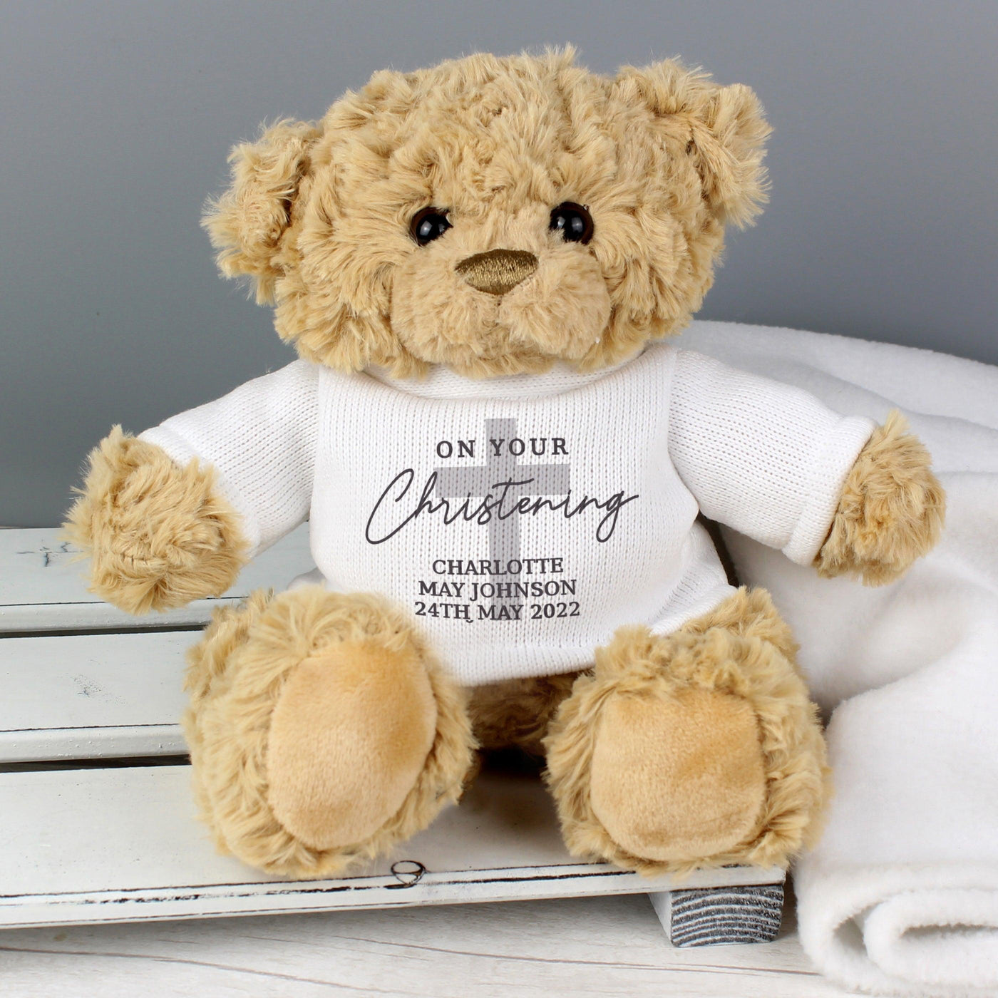 Personalised On Your Christening Teddy Bear - Shop Personalised Gifts