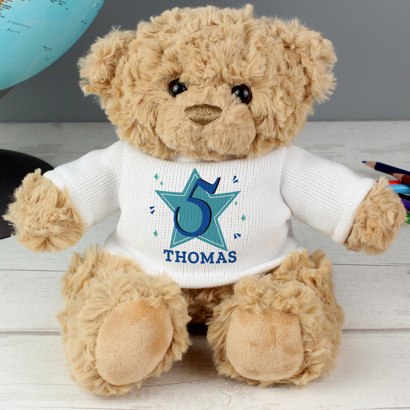 Personalised Blue Big Age Teddy Bear - Shop Personalised Gifts
