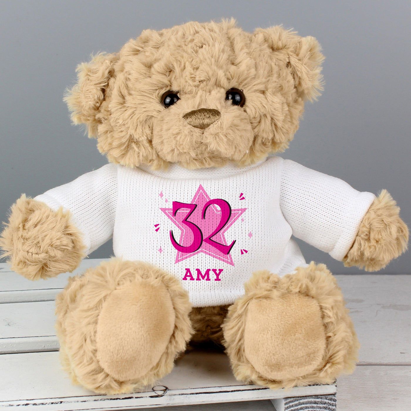 Personalised Pink Big Age Teddy Bear - Shop Personalised Gifts