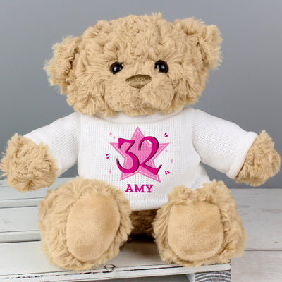 Personalised Pink Big Age Teddy Bear - Shop Personalised Gifts