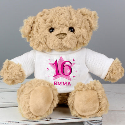 Personalised Pink Big Age Teddy Bear - Shop Personalised Gifts