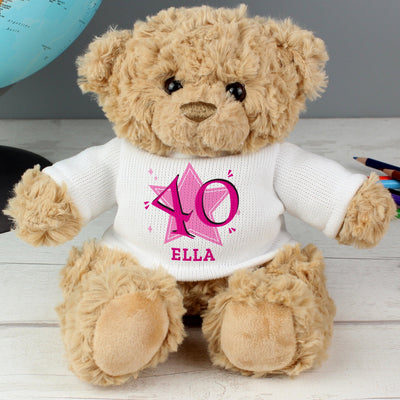 Personalised Pink Big Age Teddy Bear - Shop Personalised Gifts