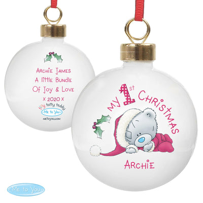 Personalised Me To You My 1st Christmas Bauble - Shop Personalised Gifts