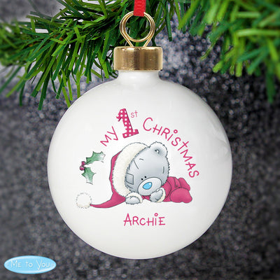 Personalised Me To You My 1st Christmas Bauble - Shop Personalised Gifts