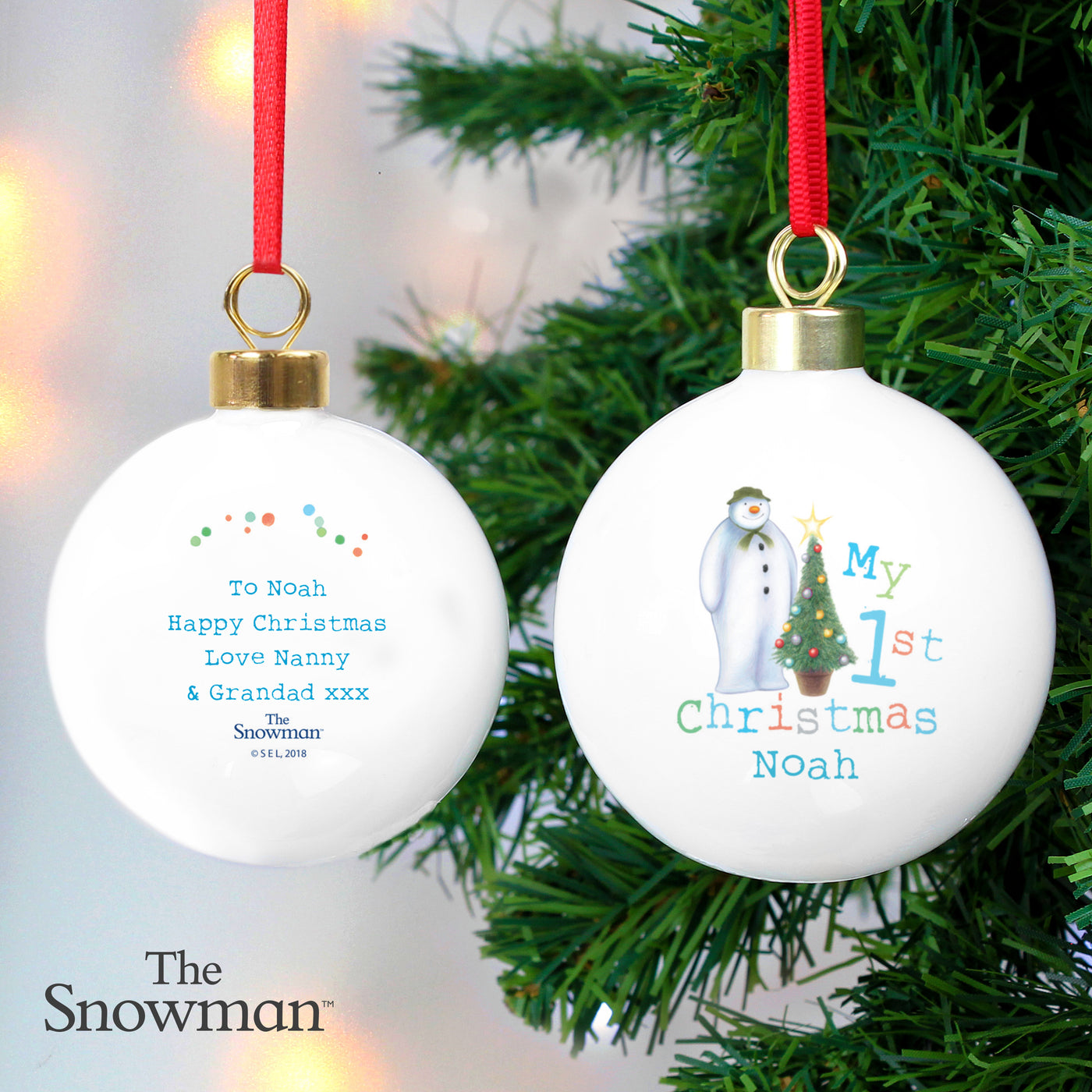Personalised The Snowman My 1st Christmas Bauble