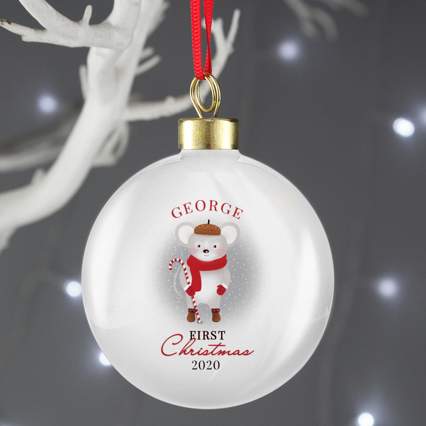 Personalised '1st Christmas' Mouse Christmas Bauble - Shop Personalised Gifts
