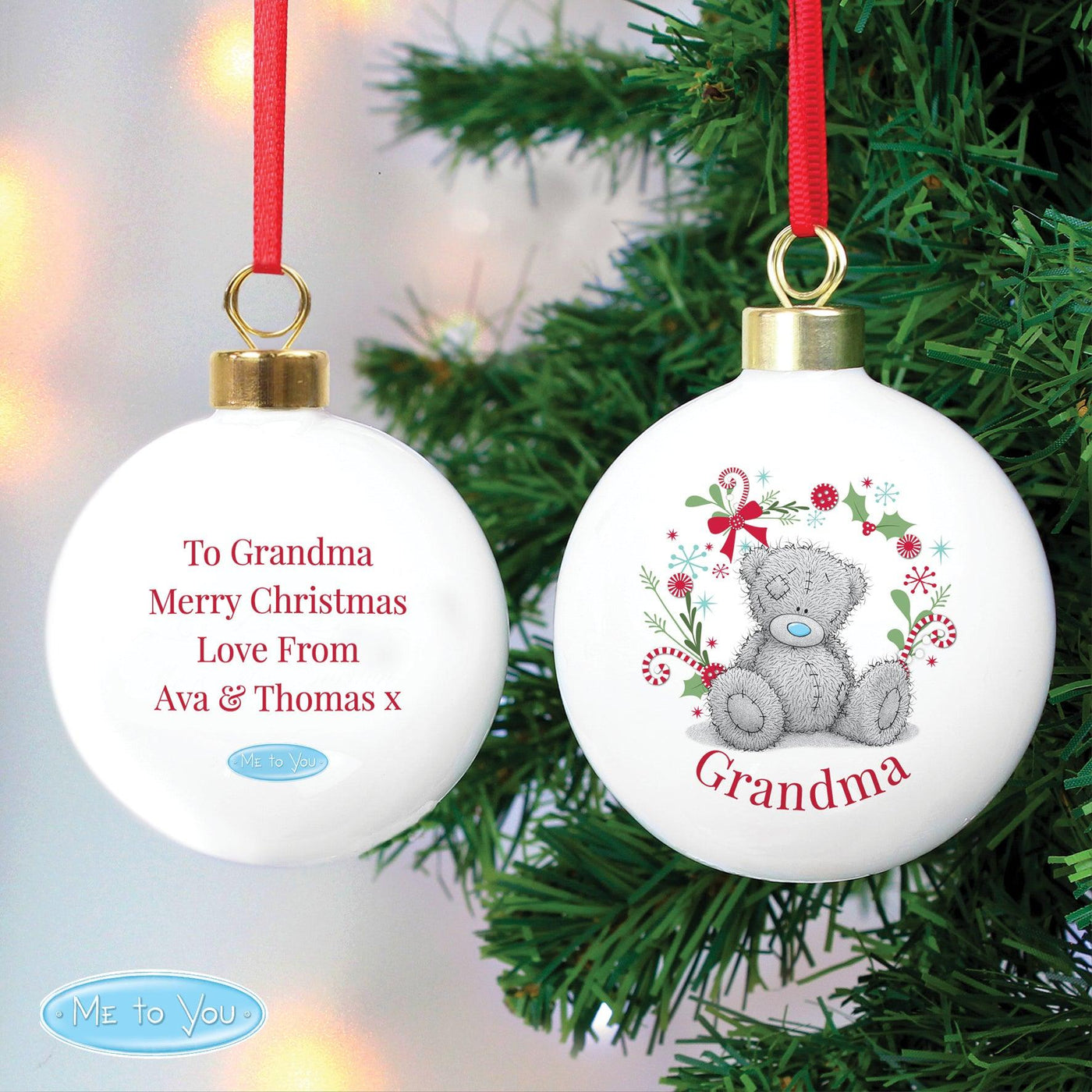 Personalised Me To You 'For Nan, Grandma, Mum' Christmas Bauble - Shop Personalised Gifts