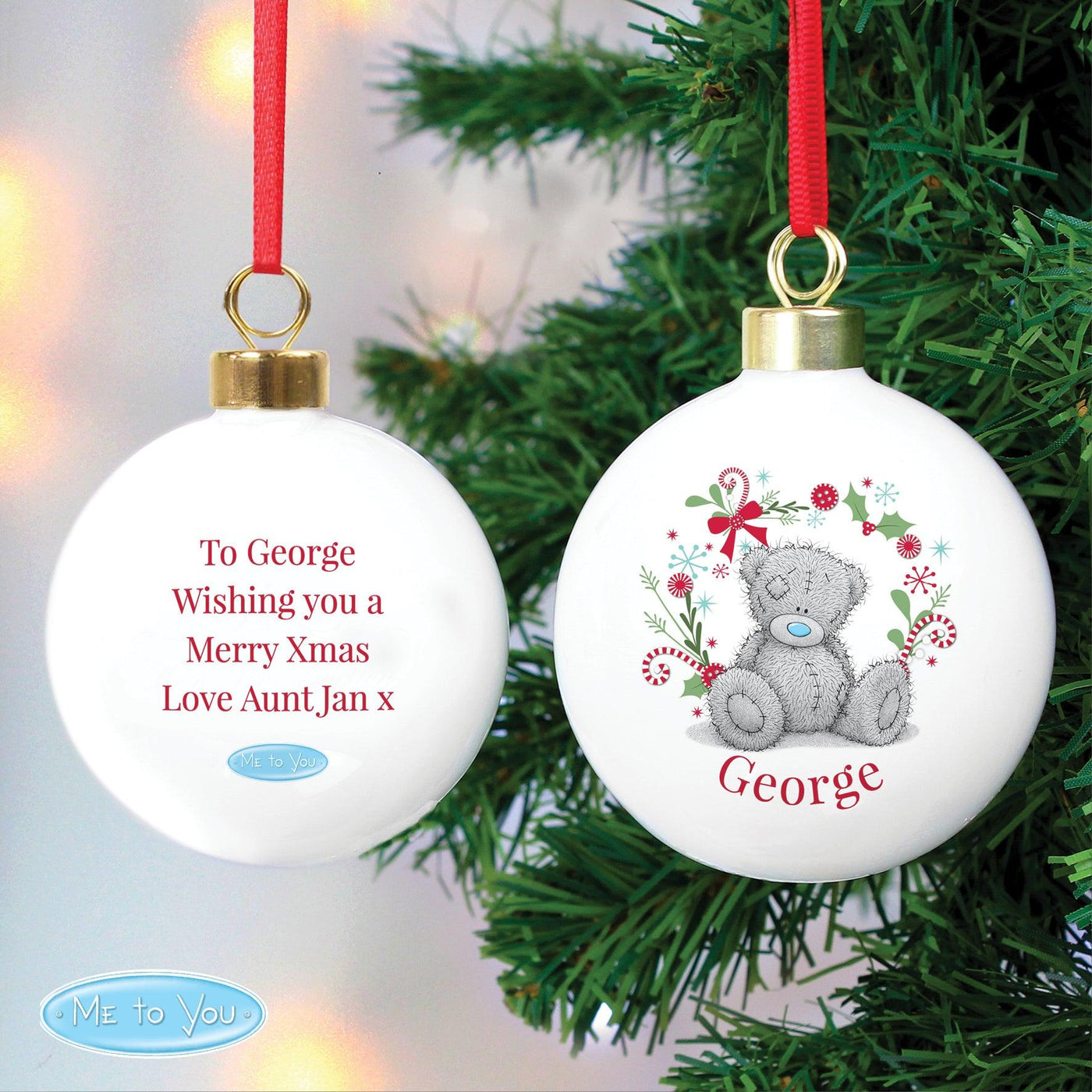 Personalised Me To You 'For Nan, Grandma, Mum' Christmas Bauble - Shop Personalised Gifts