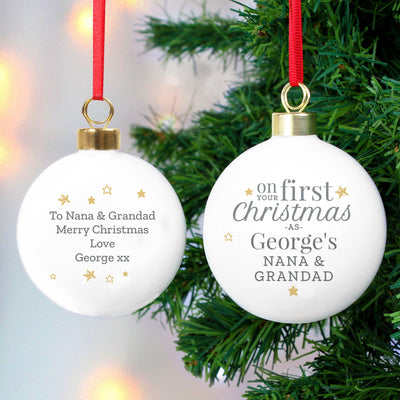 Personalised 'First Christmas as' Bauble - Shop Personalised Gifts