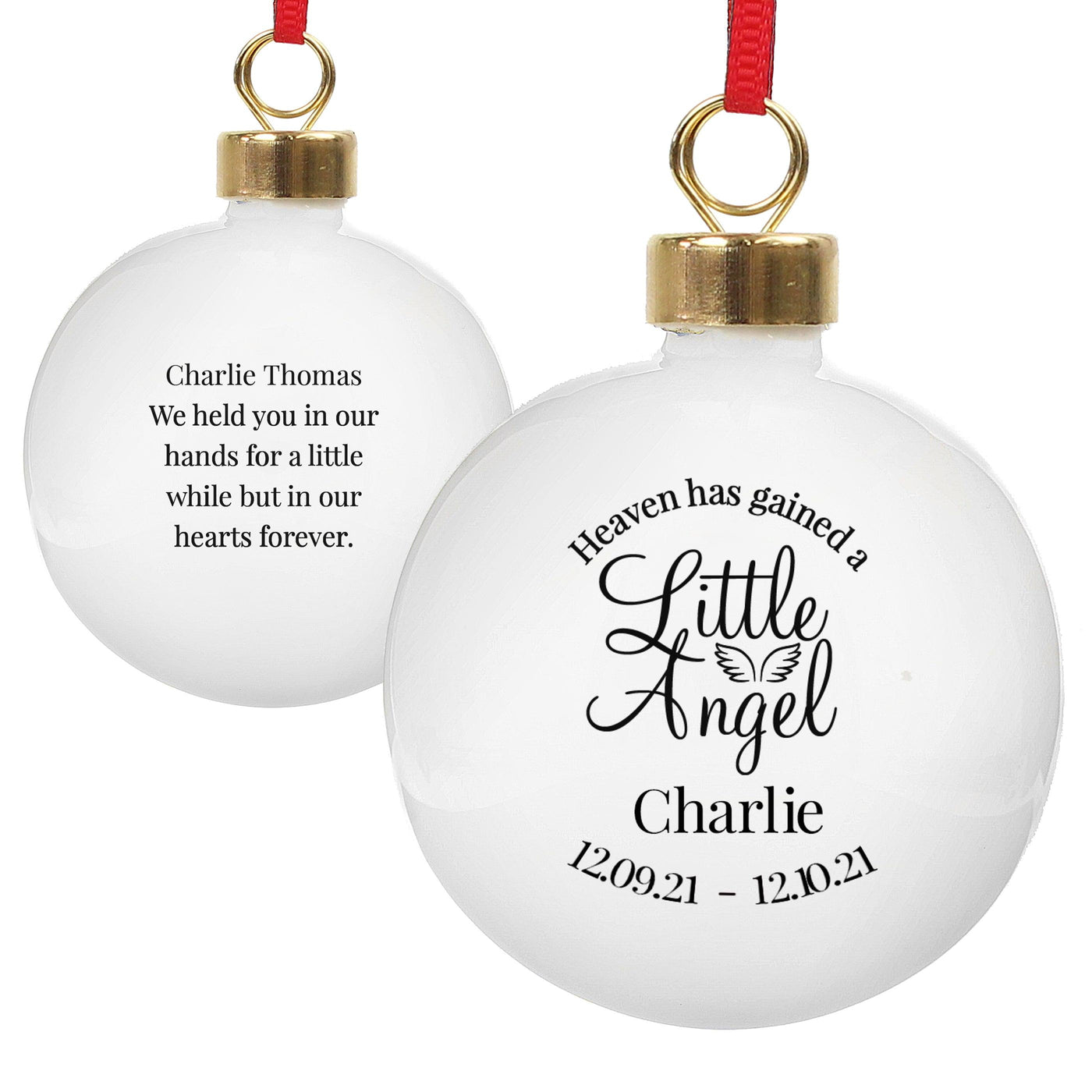 Personalised Little Angel Memorial Bauble - Shop Personalised Gifts